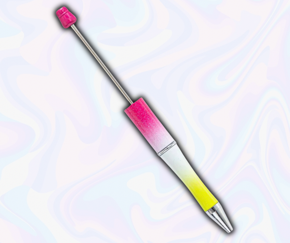 Pink White & Yellow Ombre Pen