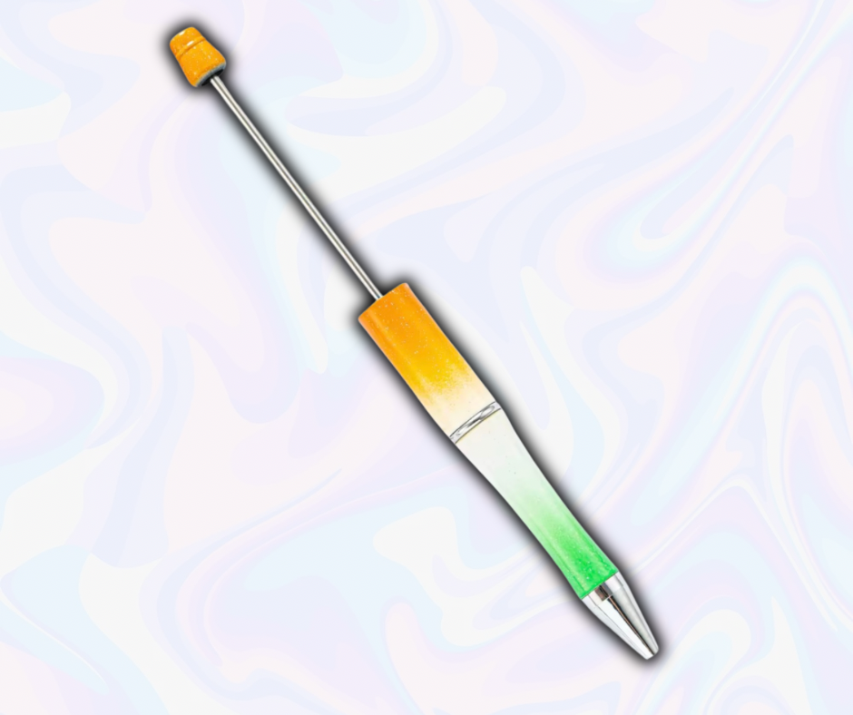 Orange White & Green Ombre Pen