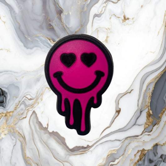 Hot Pink Drippy Smiley Focal