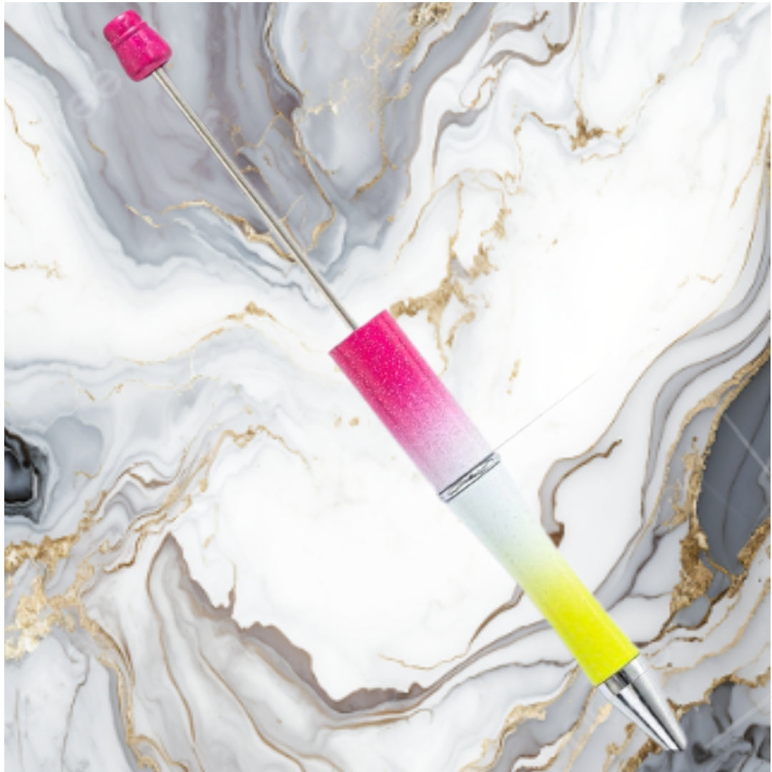 Pink White & Yellow Ombre Pen